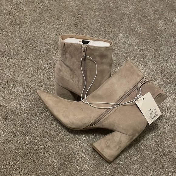 A new day 3 inch block heeled boots tan faux suede size 10 cullen ankle - Picture 6 of 11